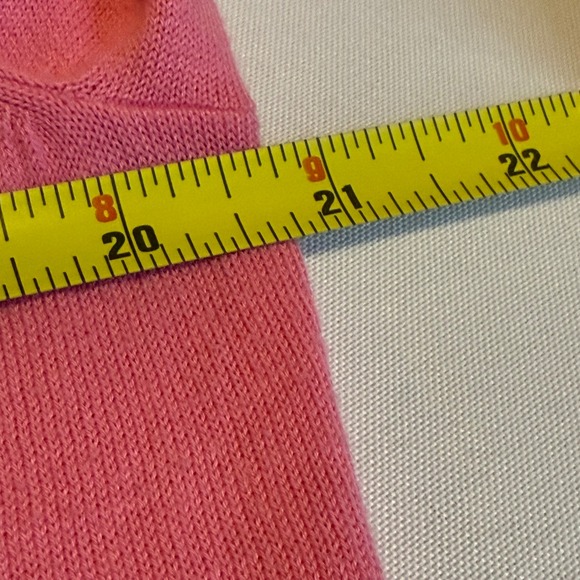 TALBOTS New Pink Ruffle Front Cardigan Sweater 3/4 Sleeve Gold Button Sz L # - Picture 10 of 12